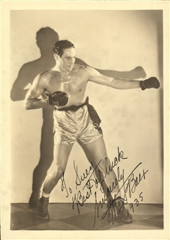 1935 Max Baer Autographed and Inscribed 5x7 Photograph (PSA/DNA)